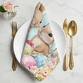 thumbnail image 2 of Easter Cloth Napkins, Spring Rabbit Colorful Eggs Flowers Wooden Grain Washable and Reusable Dinner Napkins Set of 8, Table Napkin for Kitchen Party Birthday Wedding Hotel Housewarming 20"x20", 2 of 9