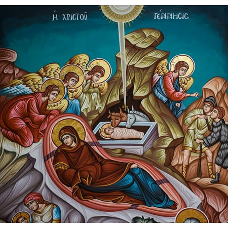 LAMINATED POSTER The Birth of Christ Iconography Nativity Scene Poster Print 11 x