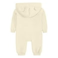 thumbnail image 4 of Gibobby Newborn Baby Fleece Jumpsuit Unisex Infant Bear Hooded Onesie with Mitten Cuffs Winter Warm Snowsuit Outfit(Beige,18-24 Months), 4 of 6
