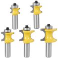 thumbnail image 2 of 5Pcs 1/2 Inch Shank Bullnose Router Bit Set Carbide Radius Half Round Bearing Router Bit Sturdy Edge Cutting Bit Woodworking Milling Cutter Tool for Solid Wood Plywood, 2 of 11