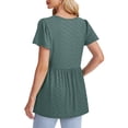 thumbnail image 5 of UVN Summer Blouses for Women Short Sleeve V Neck Peplum Tunic Tops Casual Babydoll Flowy T Shirts, 5 of 8