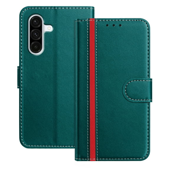for Samsung Galaxy A36 5G Case Wallet with Card Holder, Business PU Leather Kickstand Magnetic Closure Shockproof Folio Book Style Protective Purse Cover Case for Samsung Galaxy A36 5G, Green