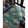 thumbnail image 1 of Alfombra BESTSWEETIE 203 x 254 cm lavable a máquina color verde azulado, 1 of 9