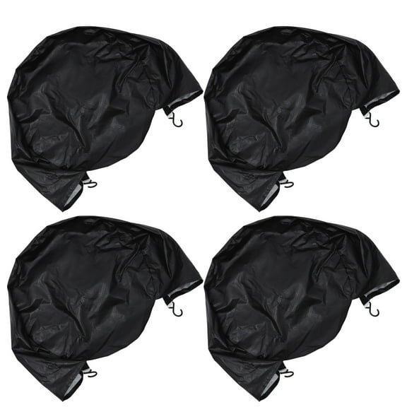 FUEENIRVA 4Pcs Black Universal Tire Wheel Covers Prevent Uv Rust Dirt Weather Damage