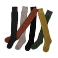 thumbnail image 5 of Calcetines largos hasta la rodilla de rizo grueso para mujer, otoño e invierno, estilo japonés, coreano, calcetines altos de pantorrilla cálidos, moda infantil, 5 of 5