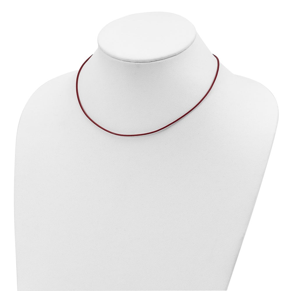 925 Sterling Silver Cord & Leather Chain Necklace 16 inch 1.5 mm Poppy