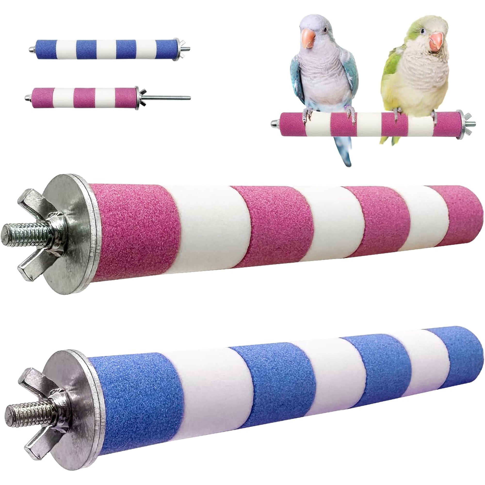 Bird Perches for Cage Bird Cage Accessories Toys Parrot Sand Paw Grinding Stick for Budgies Lovebirds Cockatiels Conures Quakers Small to Medium Birds