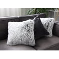 thumbnail image 3 of Funda de almohada decorativa ZHAOCHENG serie de lujo supersuave estilo piel artificial color negro y gris 2 uds, 3 of 5
