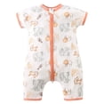 thumbnail image 1 of Qopobobo Baby Bodysuit Baby Rompers Summer Newborn High Stretch Solid Color Breathable Cotton With Front Button Closure Orange,2-3 Years, 1 of 6