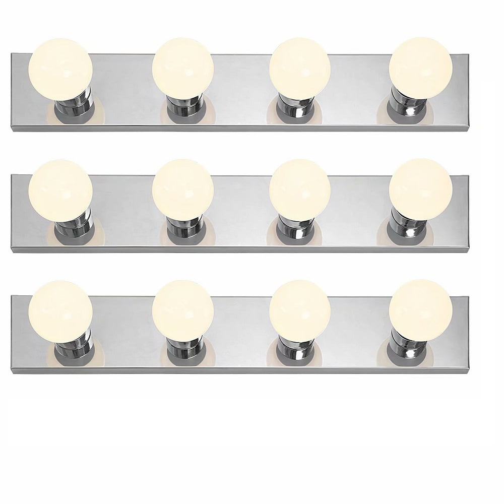 3 Pack Vanity Light Base, 4 Light Socket Vanity Bar Strip, E26 Medium