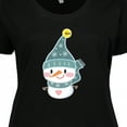 thumbnail image 4 of Inktastic Cute Christmas Snowman in Blue Hat and Scarf Women's Plus Size T-Shirt, 4 of 5