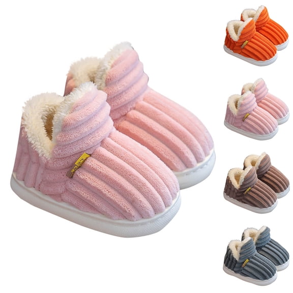 THDHVS Toddler Slippers,Slippers for Girls,Kids Closed Back Slippers with Full Heel Coverage and Thick Fleece Lining for Secure Warm Wear Slip Resistant Slippers Keep Feet Toasty Pink 10-12 Years