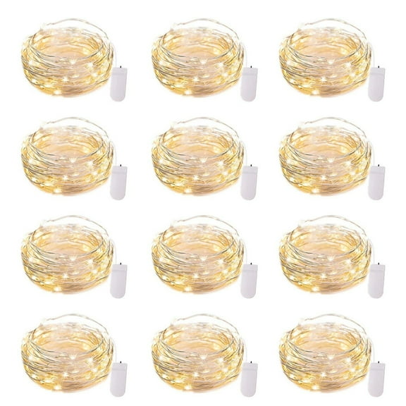 12 Pack Led Fairy Lights Battery Operated String Lights, 7 feet 20 Led Firefly Starry Moon Lights for DIY Wedding Party Bedroom Patio Christmas