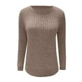thumbnail image 4 of Sweaters for Women Fall Sweaters for Women Loose Fit Pullover Sweater With Curved Hem Casual Round Neck Top for Everyday Wear, 4 of 4