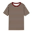 thumbnail image 4 of kytmyeq Women Oversized Striped Color Block Shirt Short Sleeve O-Neck T-Shirts Casual Loose Pullover Tops Summer Tee Tops, 4 of 4