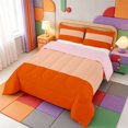 thumbnail image 2 of Erosebridal Modern Striped Full Size Comforter Sets,Geometric Stripes Bedding Comforter Set,Pink Reversible,3 Pieces,1 Comforter and 2 Pillowcases, 2 of 7