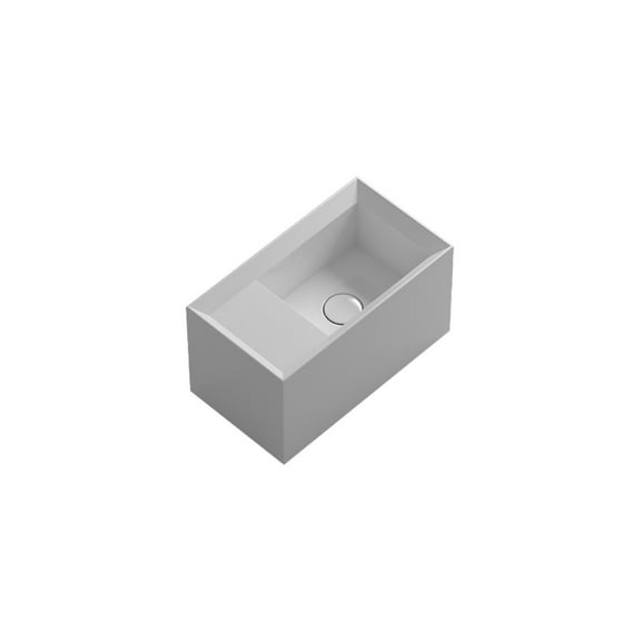 Ws Bath Collections Cut 45.25.00 Cut 17-11/16" Rectangular Ceramic Vessel / Wall Mounted