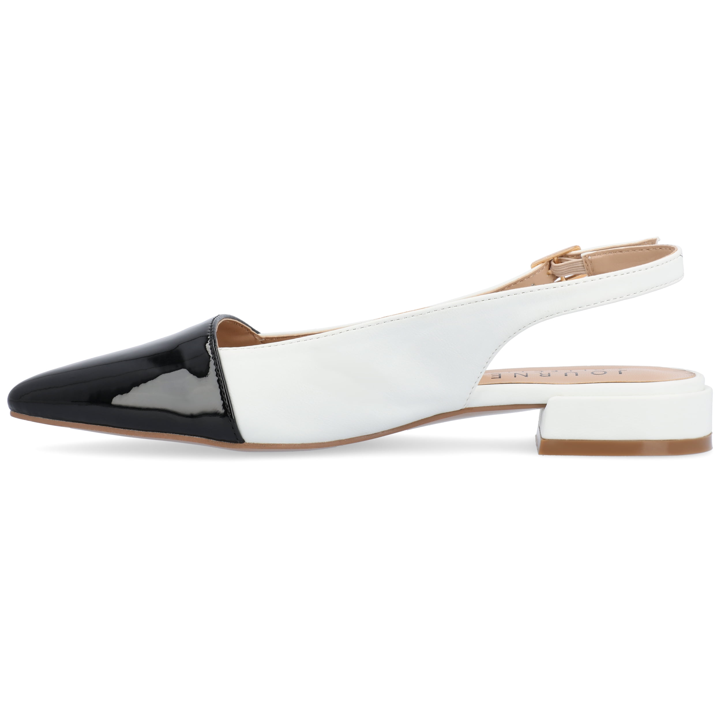 Journee Womens Bertie Sling Back Two Tone Pointed Toe Flats