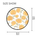 thumbnail image 5 of 36.2 Inch Round Floor Mat Yellow Roses Pattern Carpet Decor Rug for Living Room Bedroom, 5 of 6