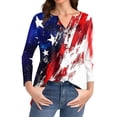 thumbnail image 5 of Gradient Shirts for Women 3/4 Length Sleeve Summer Tops Dressy Casual Notch Neck Blouses 2024 Tie Dye Printed Parade T Shirt, 5 of 5