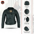 thumbnail image 4 of Daniel Smart womens motorcycle jackets Premium Biker Leather Jacket with Grommet detailing with lace Design, 4 of 7
