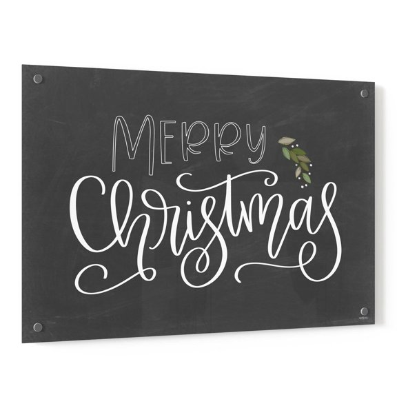 Epic Art 'Merry Christmas Chalkboard' by Imperfect Dust, Acrylic Glass Wall Art, 36"x24"
