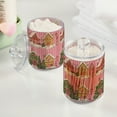 thumbnail image 2 of Yayeee 2 Pack Qtip Holder Bathroom Cotton Swab Canister with Lid Clear Dispenser Set, Pink Christmas House, 2 of 6