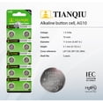 thumbnail image 2 of Tianqiu LR1130 AG10 389A LR1130H 1.5V Alkaline Coin Cell Batteries (10 Batteries), 2 of 10