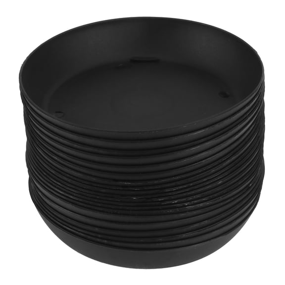 Hemoton 40 Pcs Plastic Flowerpot Drip Tray Plant Pot Saucer Flowerpot Chassis Tray for Fleshiness Planter Garden Balcony (Black)