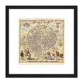 thumbnail image 1 of Map Rossingol 1576 Paris City Plan Pictorial 8X8 Inch Square Wooden Framed Wall Art Print Picture with Mount, 1 of 4