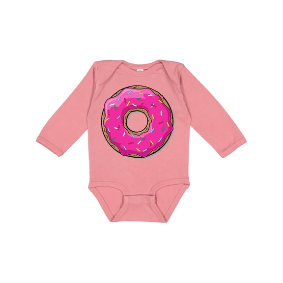 Inktastic Pink Donut with Sprinkles Boys or Girls Long Sleeve Baby Bodysuit