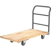 Global Industrial  Hardwood Deck Platform Truck with 5 in. Polyurethane Casters - Capacity 1000 lbs