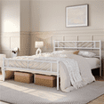 thumbnail image 2 of Topeakmart Queen Size Metal Platform Bed Frame with Headboard and Footboard, White, 2 of 7
