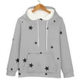 thumbnail image 6 of Women's Star Print Drawstring Hooded Sweatshirt with Pocket, Oversized Long Sleeve Pullover, Plus Size Soft Comfy Fall Top for Streetwear, Casual Daily Wear and Concert Events Light Ashy M, 6 of 9