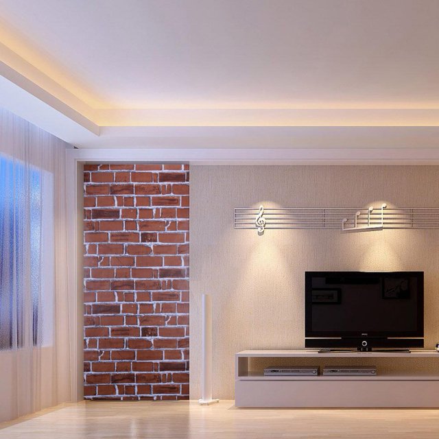 Pegatina De Pared Decoración Pegatinas de pared de ladrillo autoadhesivas Patrones DIY Decoración de la sala de estar del hogar (B)