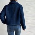 thumbnail image 2 of Women's Short Wool Button-Down Lapel Warm Puffy Coat with Pockets, 2 of 8