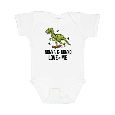 

Inktastic Nonna and Nonno Love Me Dinosaur Gift Baby Boy Bodysuit