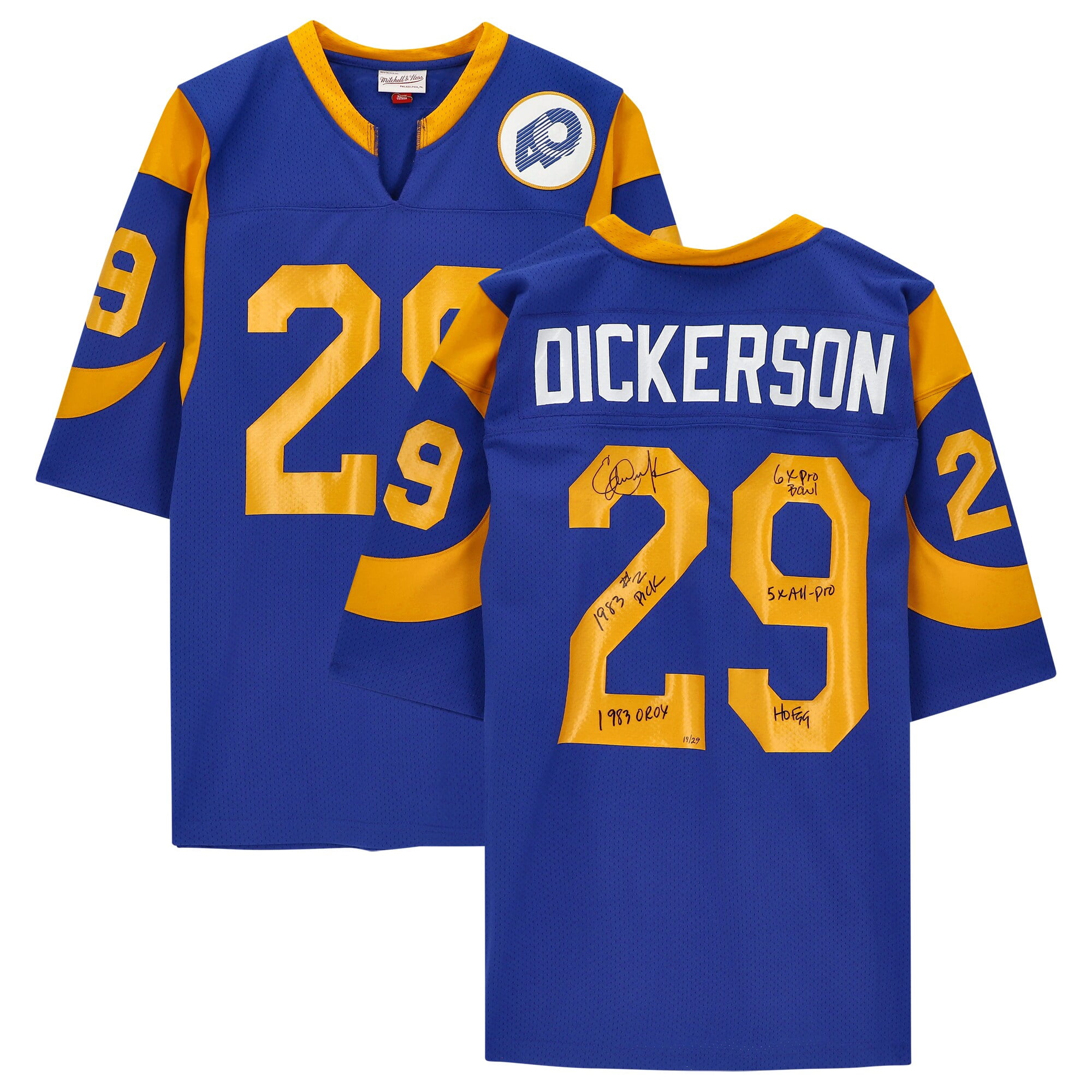 Eric Dickerson Royal Los Angeles Rams Autographed Mitchell & Ness Authentic  Jersey with Multiple Inscriptions - Limited 