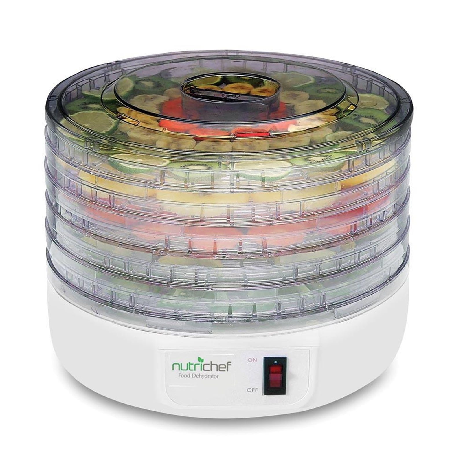 NutriChef Electric Countertop Food Dehydrator, Food Preserver White by Nutrichef