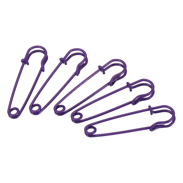 Uxcell Safety Pins 1.97 Inch Large Metal Sewing Pins Purple 50Pcs
