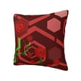 thumbnail image 2 of YFYANG Square Decorative Throw Pillow Case (Without Pillow Insert), Red Geometric Rose Bedroom Sofa Car Cushion Cover, 12"x12", 2 of 9