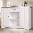 thumbnail image 7 of 45" Coffee Bar Cabinet, Buffet Sideboard with Shelves & Countertop, Storage for Kitchen & Living Room, White, 7 of 7