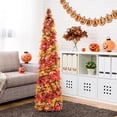 thumbnail image 2 of Fall Tree Home Decor Pop Up Tree with Lights & Timer & Modes Collapsible Tinsel Pencil Tree for Autumn Harvest Porch Thanksgiving Party Decorations Maple Leaves, 2 of 6