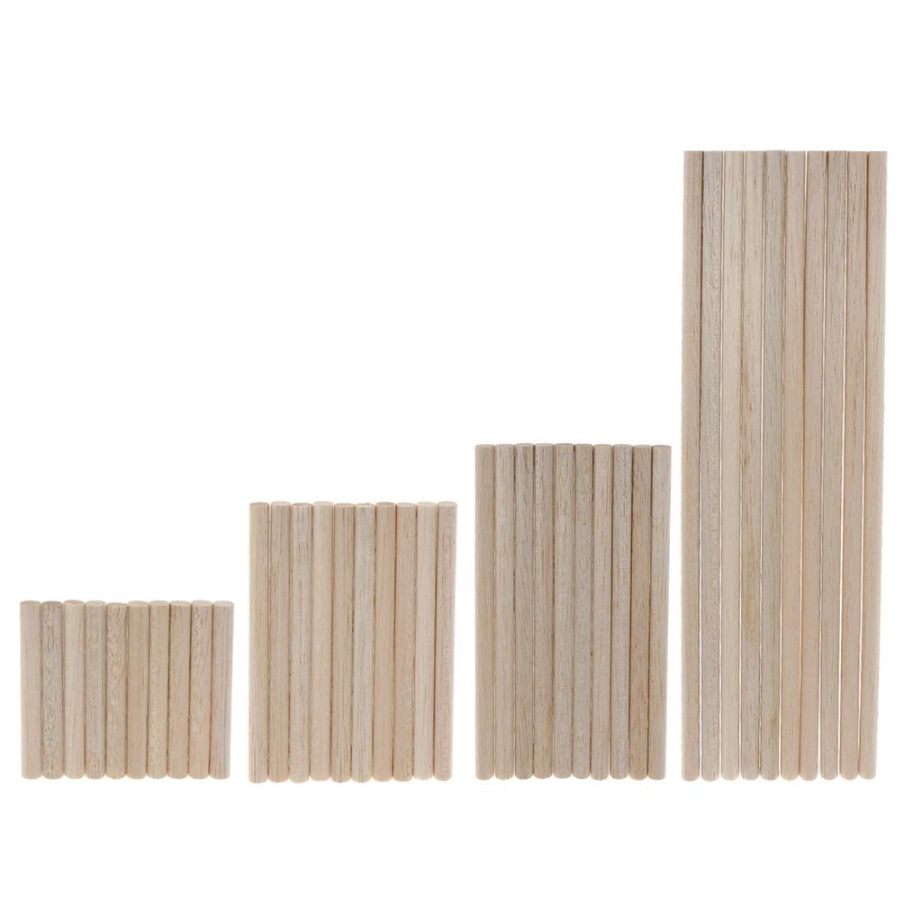 GUOOL 6x 10 Pack Balsa Wood Bar Stick Wooden Stick Wooden Sticks Round Stick Craft Sticks Round Sticks Wooden Sticks wood