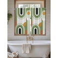 thumbnail image 7 of Tier Curtains 45 Inches Long, Modern, Window Treatment Curtain Drapes, Middle Century Abstract Geometric Olive Green Window Half Privacy Curtains for Bedroom Bathroom, 42"x45", 2 Panels, 7 of 7