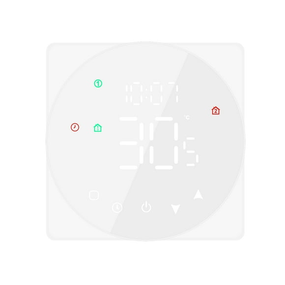 Lepmerk Thermostat Intelligent pour Chaudières Murales - Contrôleur de Température à Écran Tactile LCD avec Fonction Programmable Hebdomadaire - Couleur Blanche - Wi-Fi en Option