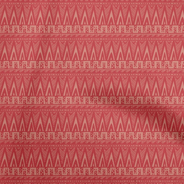 oneOone Tissu Popeline de Coton Rouge Matériel de Robe Tribale Tissu Imprimé Tissu au Mètre 42 Pouces de Large