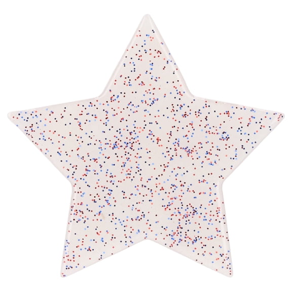 Glitter Star Tabletop Decoration, White, Patriotic by Way To Celebrate