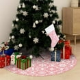 thumbnail image 1 of vidaXL Luxury Christmas Tree Skirt with Sock Pink 122 cm Fabric, 1 of 5