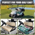 thumbnail image 4 of Whosucclay Leaf and Floral Pattern Thick Golf Cart Seat Cover, Elastic 4 Front Pockets Golf Cart Seat Protector for Club Car EZGO Yamaha, 52.36" x 32.28", 4 of 7